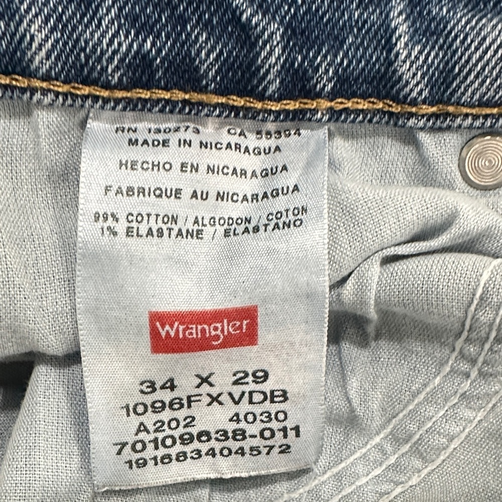 Wrangler Men's Light Blue Straight Jeans 34/29 99% cotton 1%elastane - Picture 4 of 9